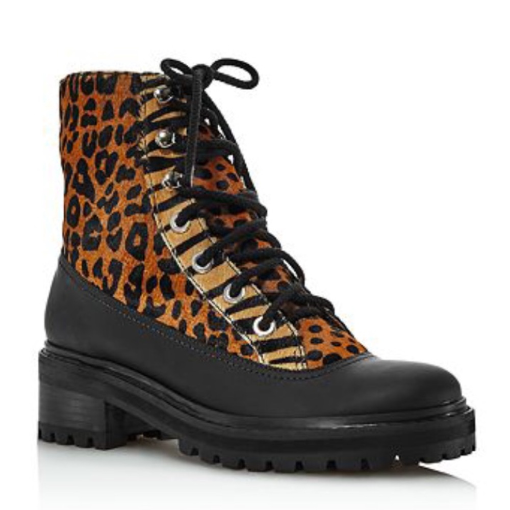 SCHUTZ Mafalda Calf Hair Rubber Ankle Boots 8